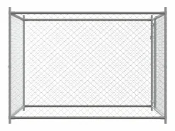 Jaula de perros con puerta acero galvanizado 2x2x1,5 m ES789382 Gris