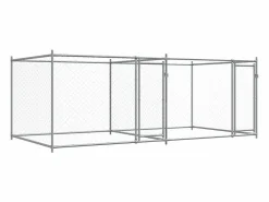 Clicnbuy Jaula de perros con puertas acero galvanizado 4x2x1,5 m