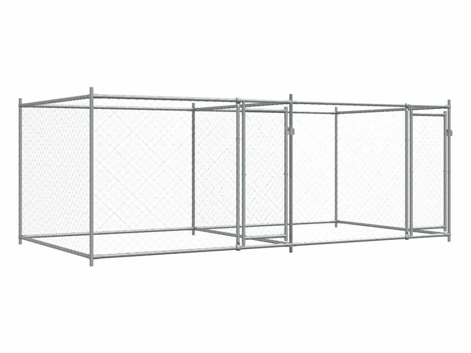 Clicnbuy Jaula de perros con puertas acero galvanizado 4x2x1,5 m