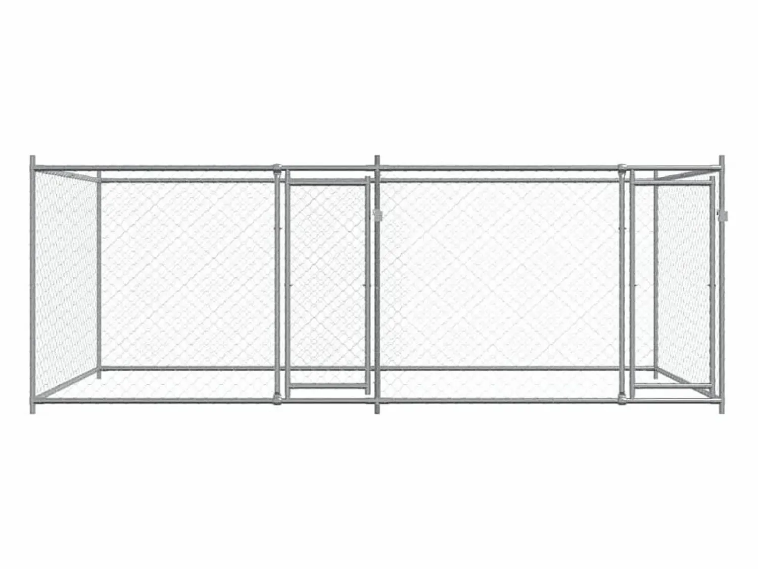 Clicnbuy Jaula de perros con puertas acero galvanizado 4x2x1,5 m