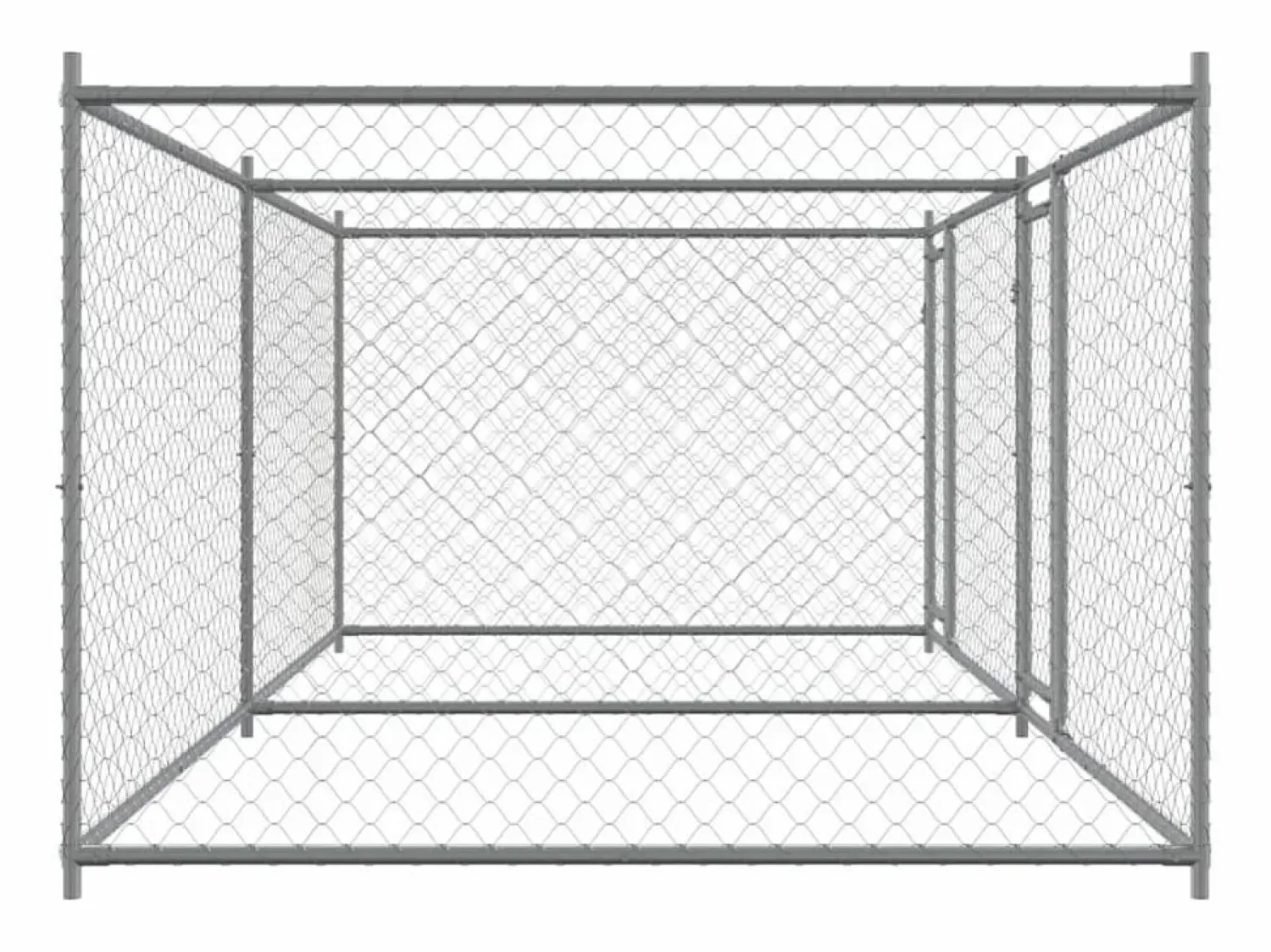 Clicnbuy Jaula de perros con puertas acero galvanizado 4x2x1,5 m
