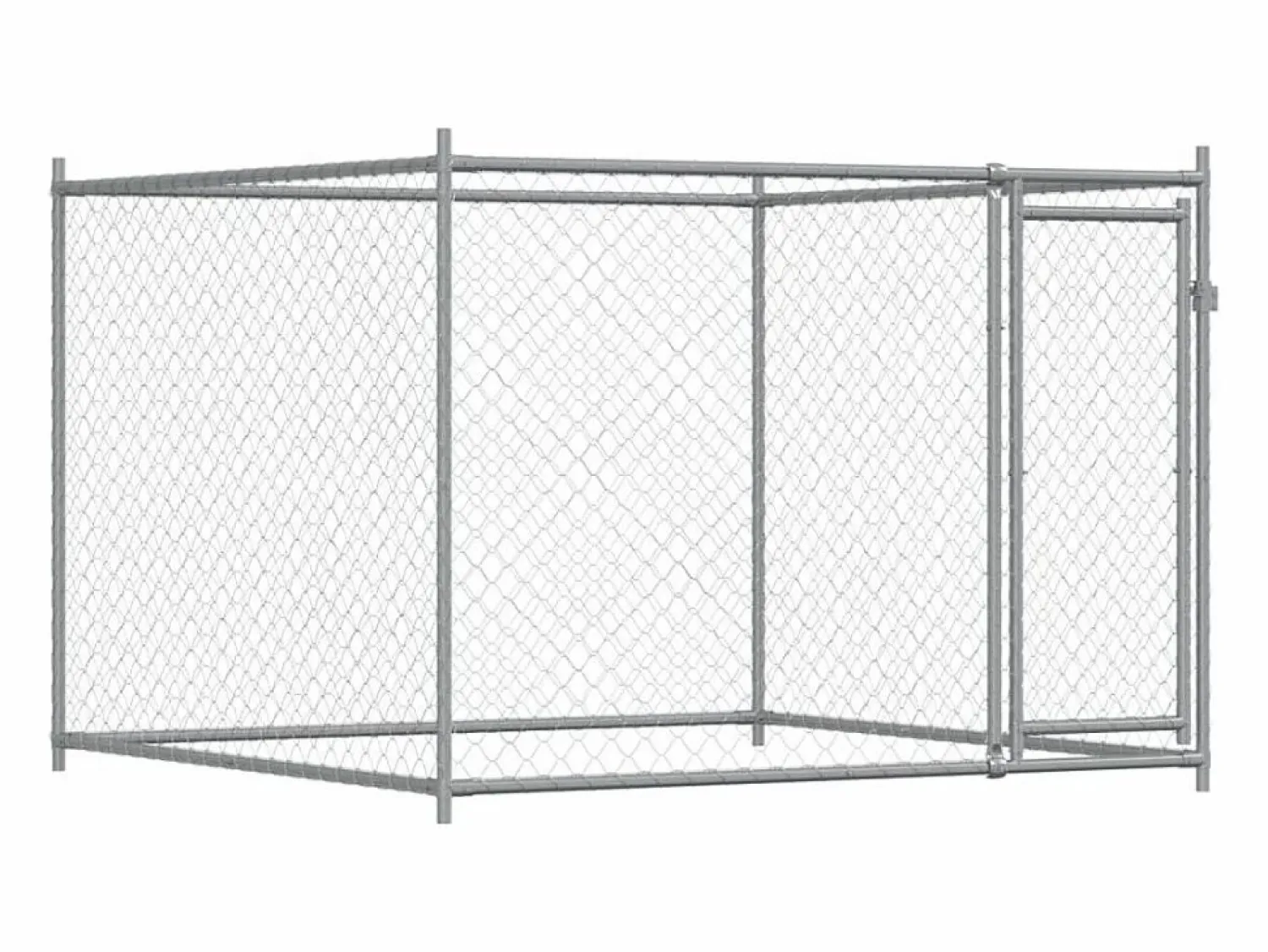 Clicnbuy Jaula de perros con puertas acero galvanizado 4x2x1,5 m