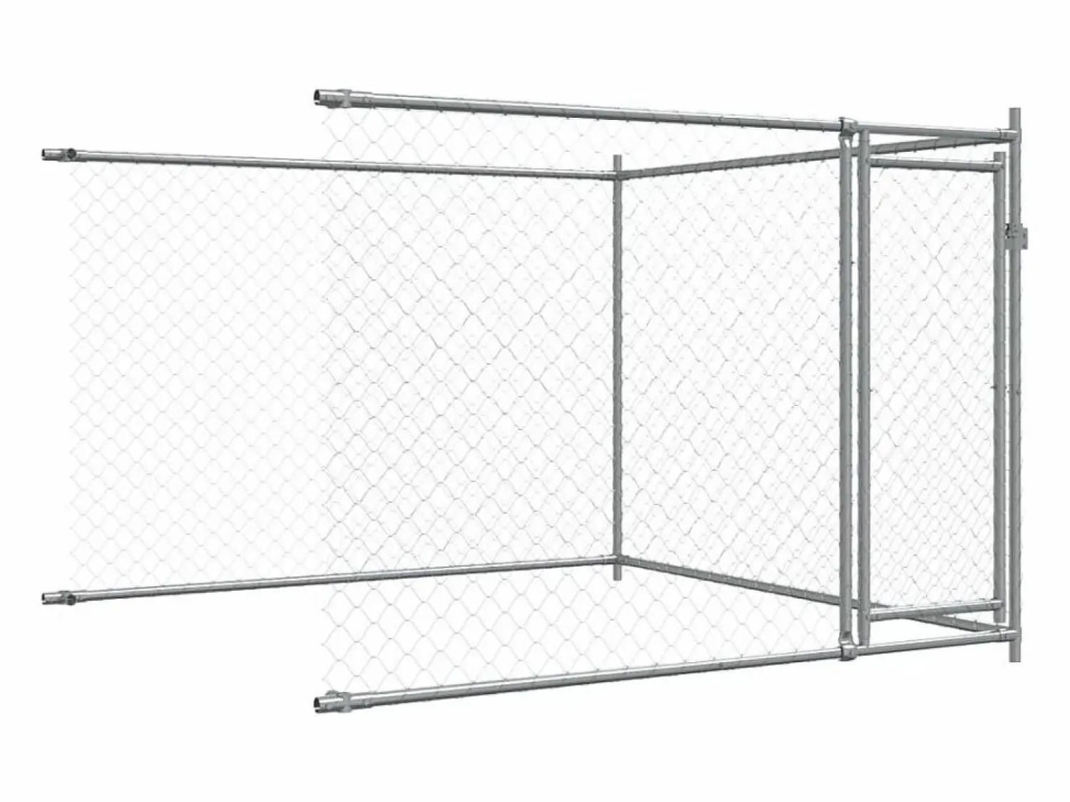 Clicnbuy Jaula de perros con puertas acero galvanizado 4x2x1,5 m
