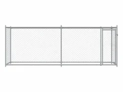 New Jaula de perros con puerta acero galvanizado 4x2x1,5 m ES812318 Transportín De Paseo Para Animales
