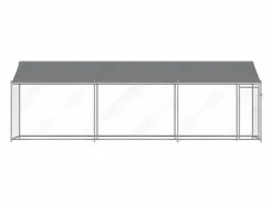 Sale Jaula de perros techo y puerta acero galvanizado 6x2x2 m ES273674 Gris