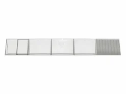 Outlet Jaula para conejos acero galvanizado 504,5x80,5x71 cm ES756742 Gris