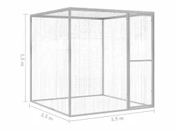 Sale Jaula para gatos acero galvanizado 1,5x1,5x1,5 m ES726832 Plateado