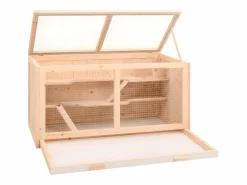 Jaula para hámster madera maciza abeto 89,5x45x45 cm ES670070 Marru00f3n