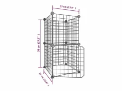 Sale Jaula para mascotas de 8 paneles con puerta acero 35x35cm ES498674 Negro
