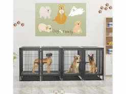 Online Jaula para perros con 3 puertas interiores, gran transportín XXL con bandeja extraíble 90x62x68cm Transportín De Paseo Para Animales