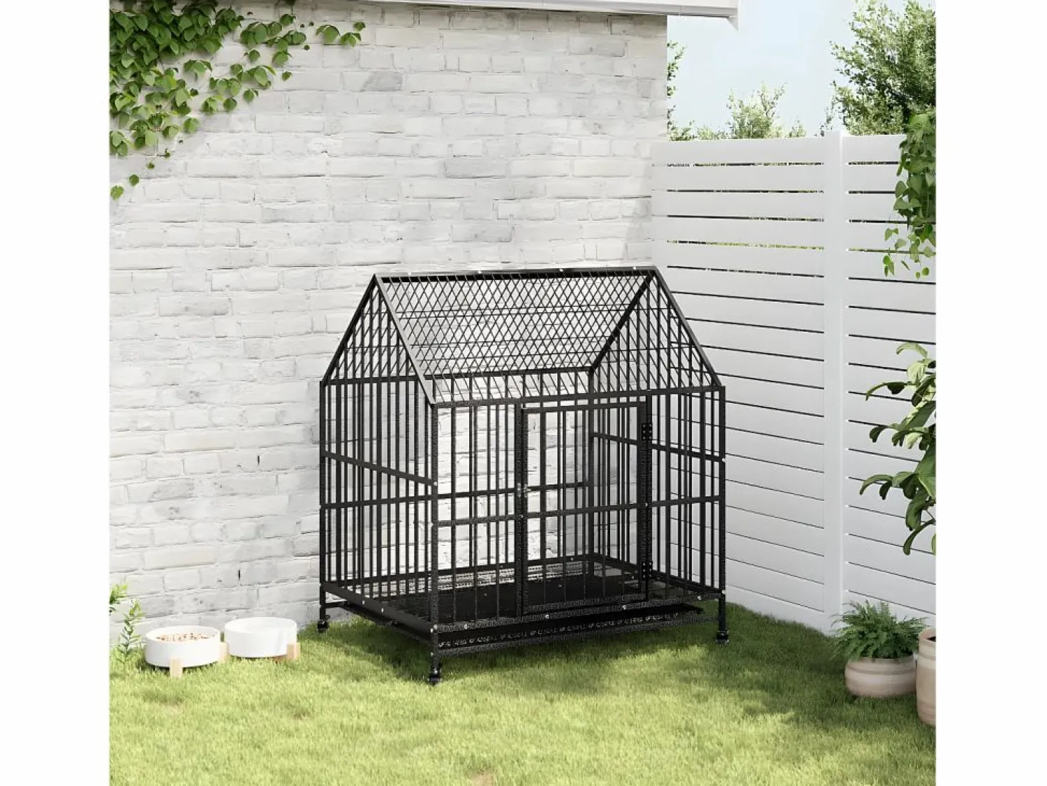 Sale Jaula para perros con ruedas acero galvanizado ES595096 Transportín De Paseo Para Animales