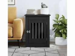 Jaula para perros madera de ingeniería 55x80x68 cm ES219963 Negro
