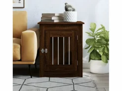 Jaula para perros madera de ingeniería roble marrón 55x75x65 cm ES662033