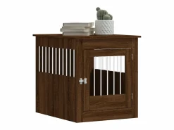 New Jaula para perros madera ingeniería roble marrón 64,5x80x71 cm ES334244 Marru00f3n