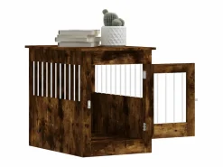 Jaula para perros madera ingeniería roble ahumado 55x80x68 cm ES621371