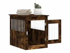 Sale Jaula para perros madera ingeniería roble ahumado 55x75x65 cm ES202367 Marru00f3n