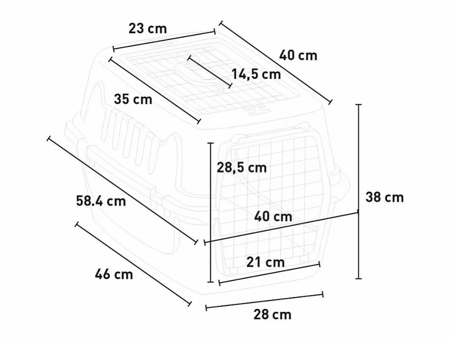 Discount Jaula transportín rígido para animales con almohadilla 40 x 58 x 38 Rexxy L Transportín De Paseo Para Animales