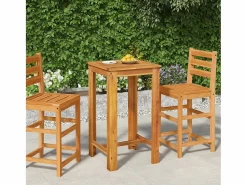 Hot Garden Furniture Jean-Alphonse Mesa alta de jardín madera maciza de acacia 60x60x105 cm Marru00f3n
