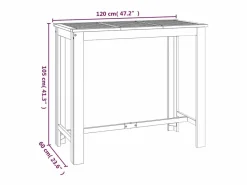 Online Jean-Alphonse Mesa alta de jardín madera maciza de acacia 120x60x105 cm Mesa Alta
