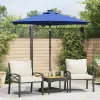 Best Garden Furniture Jeanerette Sombrilla de jardín con poste de acero azul 225x225x212 cm