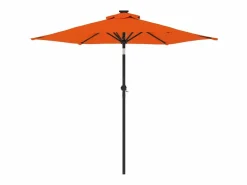 Garden Furniture Jeanerette Sombrilla de jardín con poste de acero terracota 225x225x212 cm