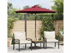 Garden Furniture Jeanerette Sombrilla de jardín con poste de acero burdeos 225x225x212 cm