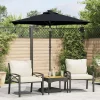 Outlet Jeanerette Sombrilla de jardín con poste de acero negro 225x225x212 cm Sombrilla