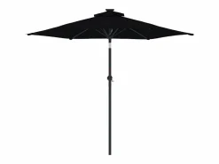 Outlet Jeanerette Sombrilla de jardín con poste de acero negro 225x225x212 cm Sombrilla