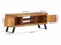 Sale Garden Furniture Jean-Paul-Alexis Mueble de TV madera maciza reciclada 112x30x45 cm Marru00f3n