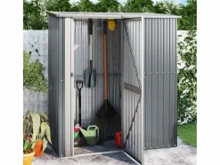 Online Garden Furniture Jendaris Cobertizo de jardín acero galvanizado 180,5x97x209,5 cm Gris