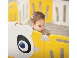 Online Parque infantil 240×240cm para bebés corralito infantil de plástico blanco diseño panda plegable actividades de interior/exterior Mueble De Bebé