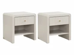 Outlet Juego 2 mesitas de noche con 1 cajón y 1 hueco MDF y dorado - MIRENALO Mesita De Noche