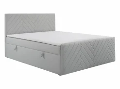 Clearance Juego Cama con canapés abatibles - 160 x 200 - Terciopelo - - MAKANA Cama Terciopelo|Cama Continental Boxspring