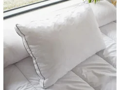 Best Palacio Juego de 2 almohadas sensación plumón de percal - 91 hilos/ cm² - 700 gr - 50 x 70 cm - AUXENCE Blanco