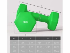 Sale Juego de 6 básculas colgantes con soporte, 2 x 1 kg, 2 x 3 kg, 2 x 5 kg, de metal, (34 x 10 x 34 cm) Multicolor