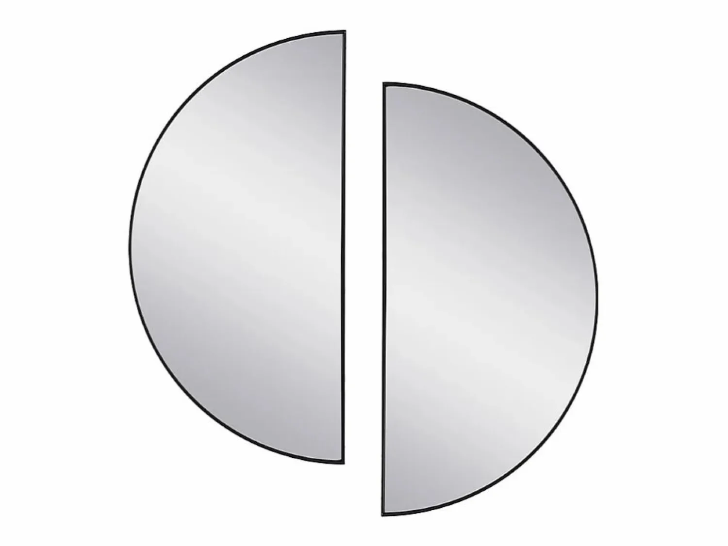 OZAIA Juego de 2 espejos semicirculares design de metal - Ancho 50 x Alt. 100 cm - - GAVRA