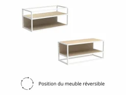 Online Juego de 2 estantes de pared para armario MALYA en madera y metal Blanco