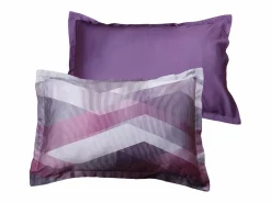 Best Blanc avenue Juego de 2 fundas de almohada satén de algodón "Helix Purple" Multicolor
