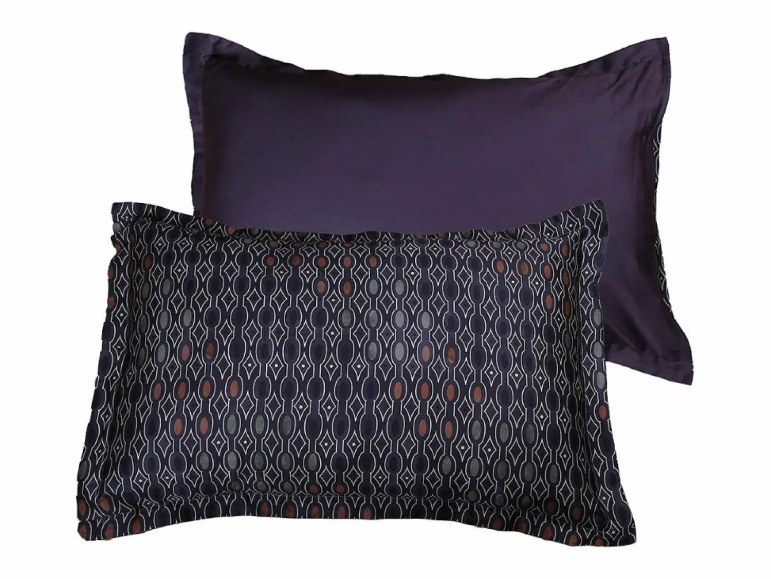 Outlet Blanc avenue Juego de 2 fundas de almohada satén de algodón "Majeur" Multicolor
