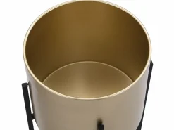 Outlet Juego de 2 macetas con patas de metal - Dorado y negro - 2 medidas - EDMEE Macetero