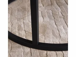 Juego de 2 mesas de centro nido: mármol y metal negro, mesa auxiliar redonda moderna para sala de estar y dormitorio.