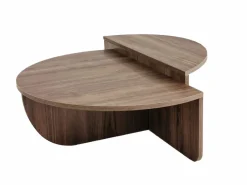 Discount Vente-unique Juego de 2 mesas de centro - Color: natural - ALOEVA II Color natural oscuro