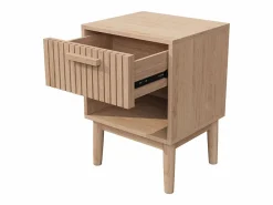 Juego de 2 mesitas de noche con cajones - Mesa de centro moderna con cajón de almacenamiento para salón y dormitorio - color madera natural Muebles Niño