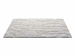 Discount Juego de 12 paneles decorativos con efecto ladrillo 3D, revestimiento de pared de poliuretano de 8,6 m², 120 x 60 x 2,5 cm, cuarcita blanca. Blanco