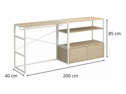 Discount Juego de 2 percheros modulares KADRA de 200x85cm para buhardillas Armario Abierto, Vestidor