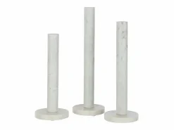 J-Line Juego de 3 portavelas de cerámica blanca H30 a 40 cm