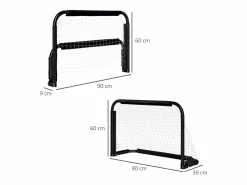 Best Juego de 2 porterías de fútbol plegables con estructura de metal, para niños y adultos, ideales para jardín, color (90 x 36 x 60 cm) Aparato De Musculación