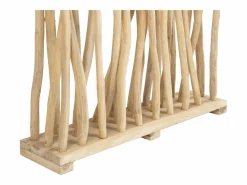 Discount Juego de 2 separadores de ambientes de madera de teca - L. 100 x P. 25 x H. 180 cm - Natural - GAYANA Biombo