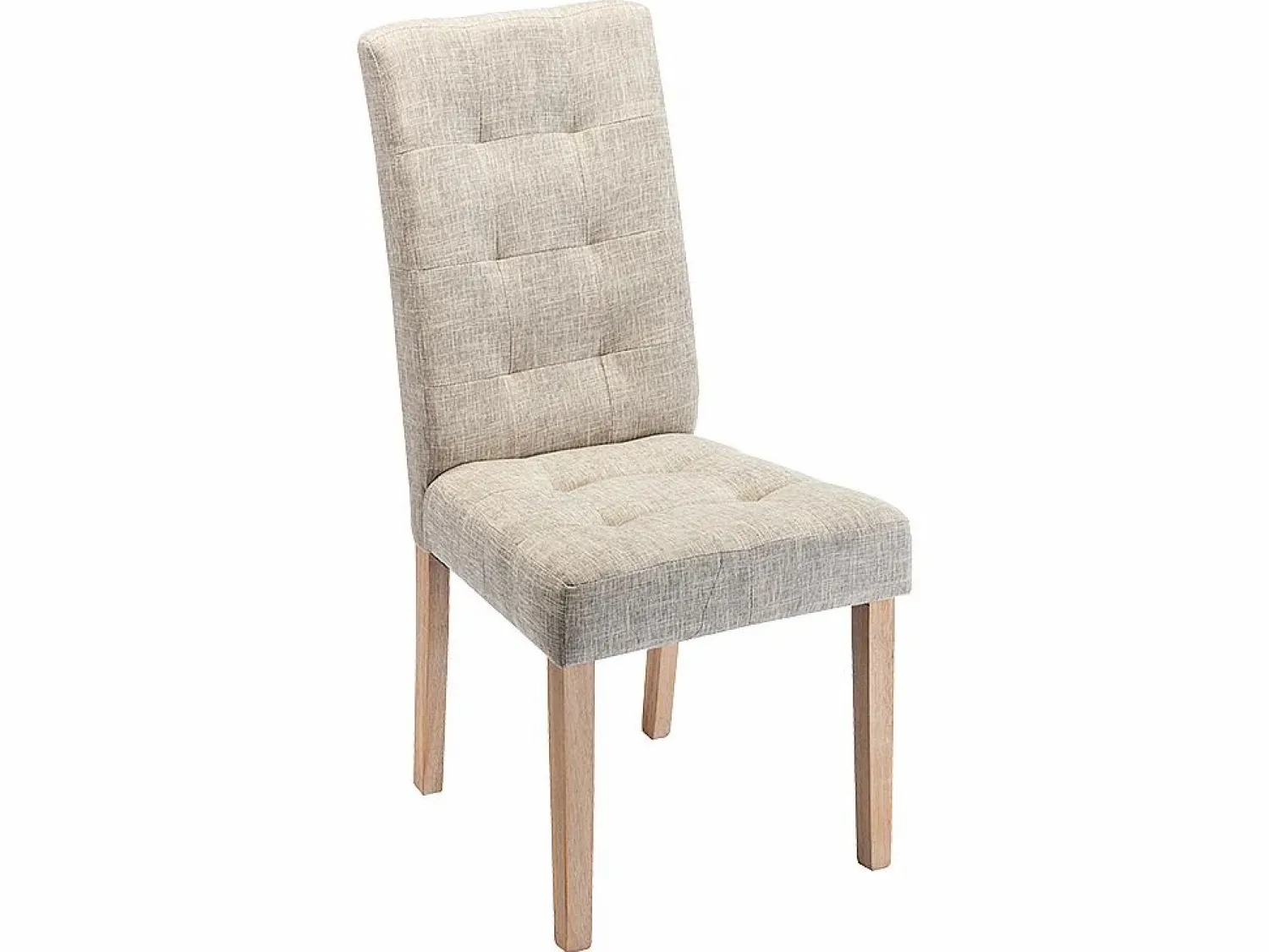 Vente-unique Juego de 6 sillas - Tela beige y Patas de madera natural - VILLOSA