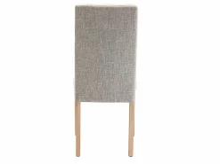 Vente-unique Juego de 6 sillas - Tela beige y Patas de madera natural - VILLOSA